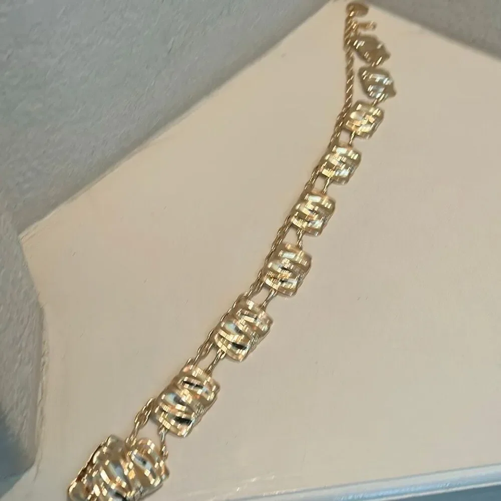 8 Other Reasons Gigi Chain Statement Belt Textured Gold Links Trendy NEW